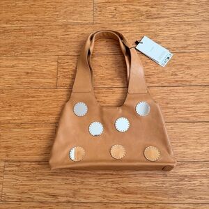 Mango Tan Shoulder Bag with Silver Details